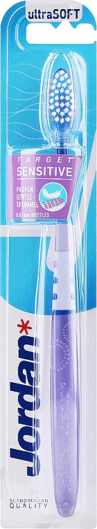 Зубная щетка для чувствительных зубов и десен, ультрамягкая, фиолетовая с кружочками - Jordan Target Sensitive — фото N1