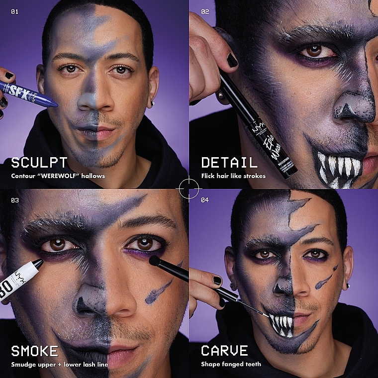 Карандаш-стик для росписи лица и тела - NYX Professional Makeup Halloween SFX Paint Stick — фото N7