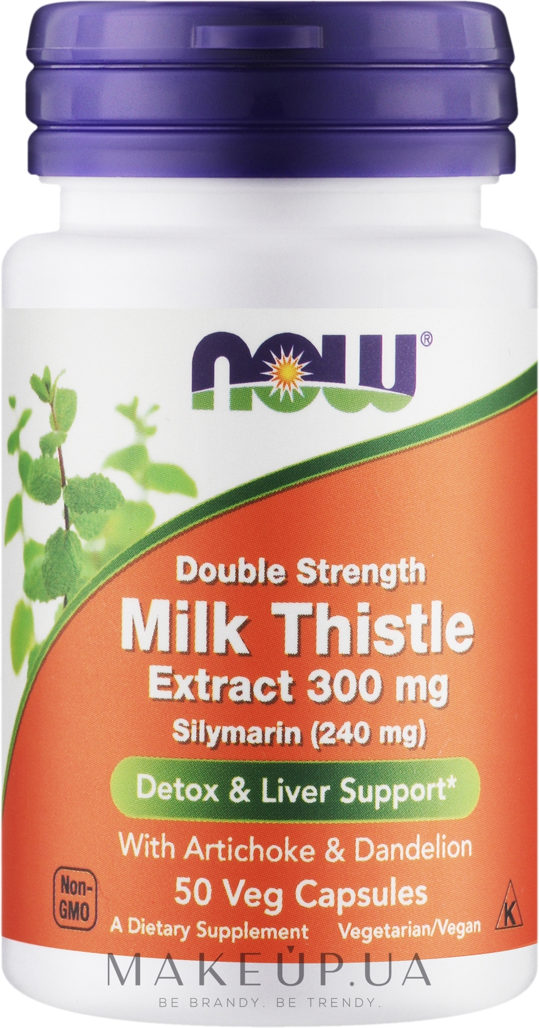 Силимарин, экстракт расторопши пятнистой - Now Foods Double Strength Silymarin Milk Thistle Extract — фото 50шт