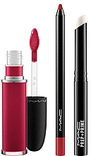 Духи, Парфюмерия, косметика Набор - M.A.C. Look In A Box Early To Red Kit (lip/primer/1.7g + lipcolour/5ml + lip/pencil/1.2g)