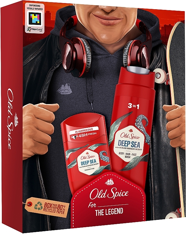 Набір - Old Spice The Legend Deep Sea (sh/gel/250ml + deo/50ml) — фото N3