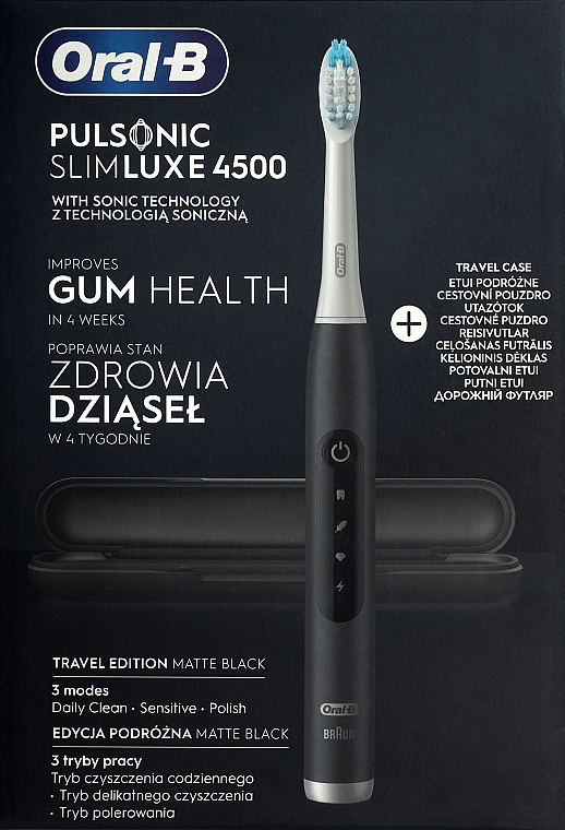 Электрическая зубная щетка, черная - Oral-B Braun Pulsonic Slim Luxe 4500 — фото N1