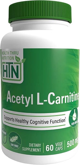 Пищевая добавка «Ацетил L-карнитин» 500 Мг - Health Thru Nutrition Acetyl L-Carnitine 500 Mg — фото N1