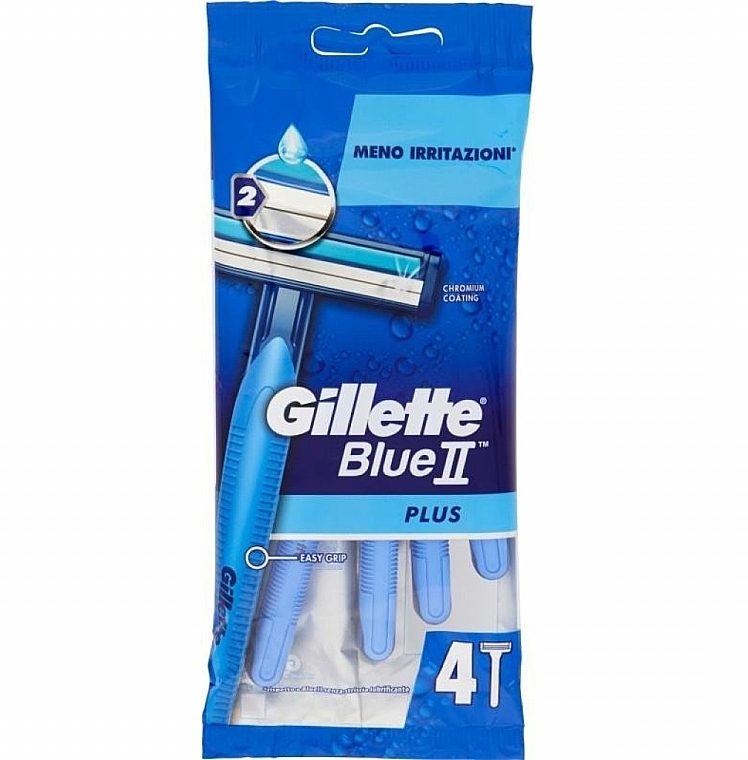 Набор одноразовых станков для бритья, 4 шт. - Gillette Blue II Plus — фото N1