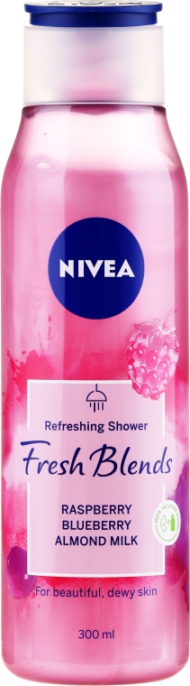 Освежающий гель для душа - NIVEA Fresh Blends Refreshing Shower Raspberry Blueberry Almond Milk — фото N1