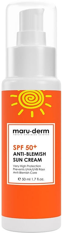 Сонцезахисний крем для обличчя проти пігментних плям з SPF 50+ - Maruderm Cosmetics Anti-Blemish Sun Cream SPF 50+ — фото N1
