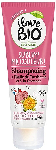 Шампунь для волос "Сафлоровое масло и гранат" - I love Bio Safflower Oil & Pomegranate Shampoo — фото N1