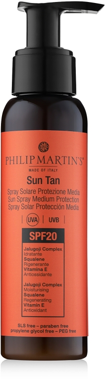 Сонцезахисний спрей для тіла - Philip Martin's Sun Tan SPF 20 — фото N2