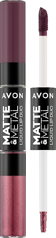 Жидкая помада для губ 2 в 1 - Avon Matte & Metal Liquid Lip Duo — фото N1