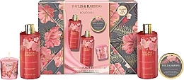 Набор - Baylis & Harding Boudoire Tropical Paradise Gift Wrapped Candlelit Gift Set (bubbles/300ml + sh/cr/300ml + h/cr/50ml + candle/60g) — фото N1