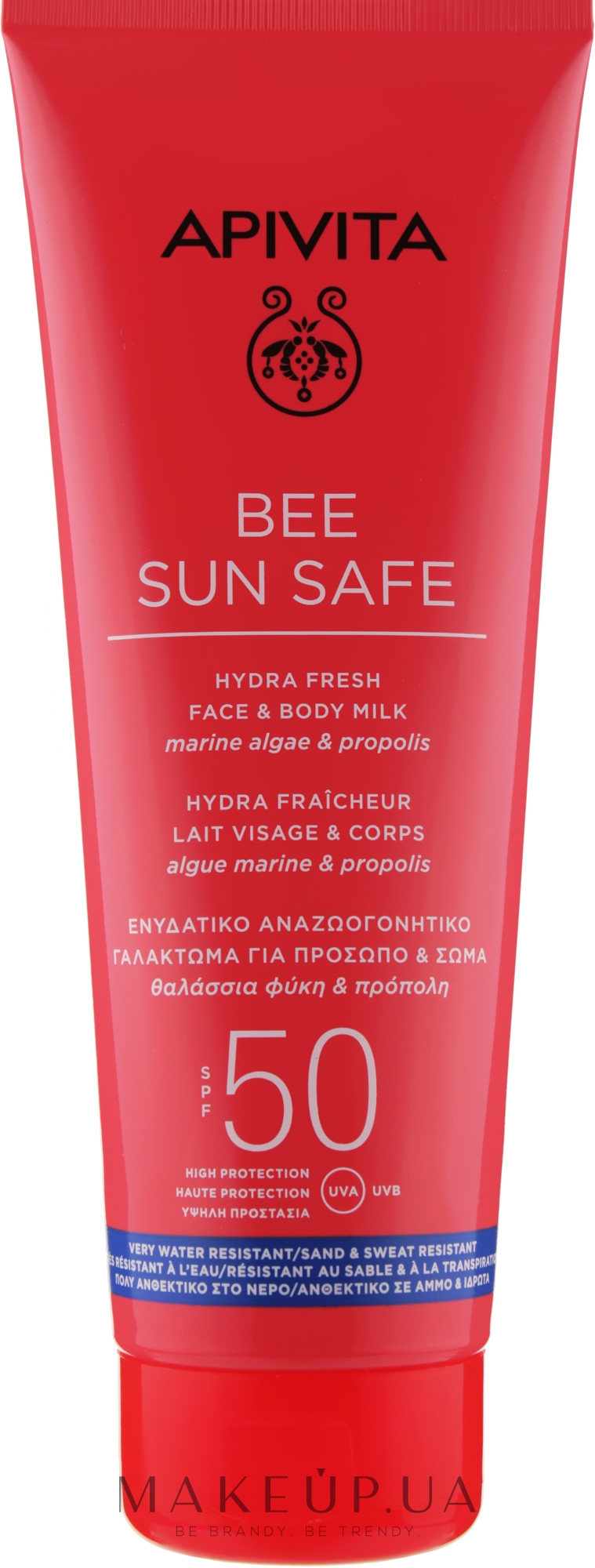Сонцезахисне молочко для обличчя й тіла - Apivita Bee Sun Safe Hydra Fresh Face & Body Milk SPF50 — фото 200ml