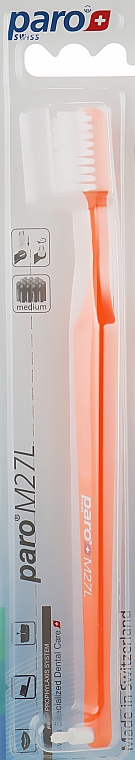 Зубная щетка "M27L", оранжевая - Paro Swiss Isola F