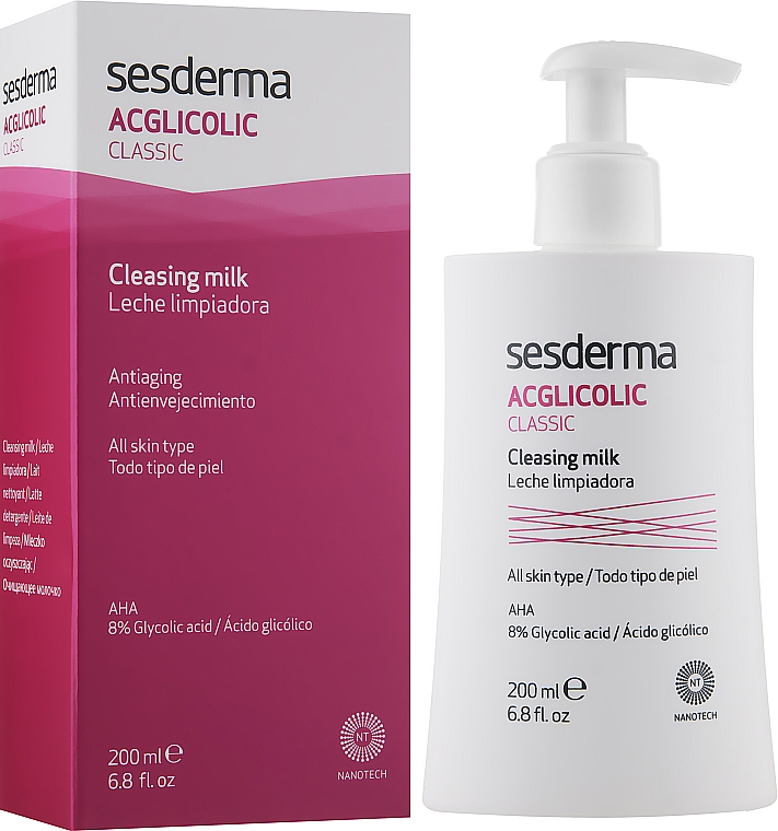 Молочко для зняття макіяжу - SesDerma Laboratories Acglicolic Classic Cleansing Milk — фото N2