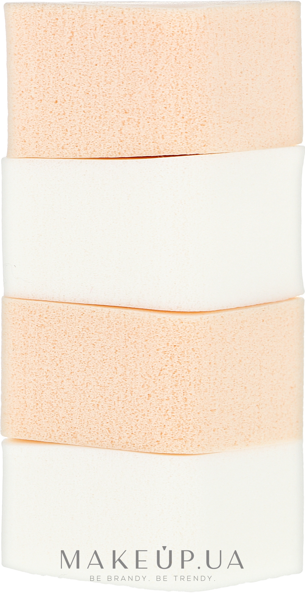 Спонж CS052WB для макияжа 4в1 ромб, бежевый + белый - Cosmo Shop Sponge  — фото 4шт