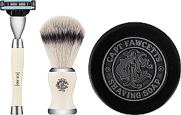 Набор - Captain Fawcett Shaving Gift Set (razor/1pc + shaving soap/110g + shaving brush/1pc) — фото N1