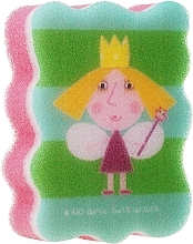 Мочалка банна дитяча "Бен і Холлі", Холлі з рожевою паличкою, зелено-рожева - Suavipiel Ben & Holly Bath Sponge — фото N1