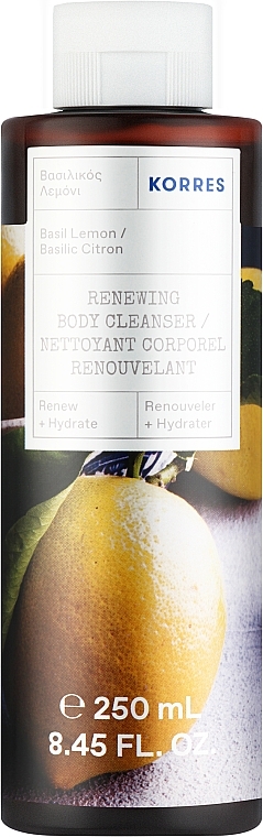 Гель для душу "Базилік і лимон" - Korres Basil Lemon Renewing Body Cleanser — фото N1