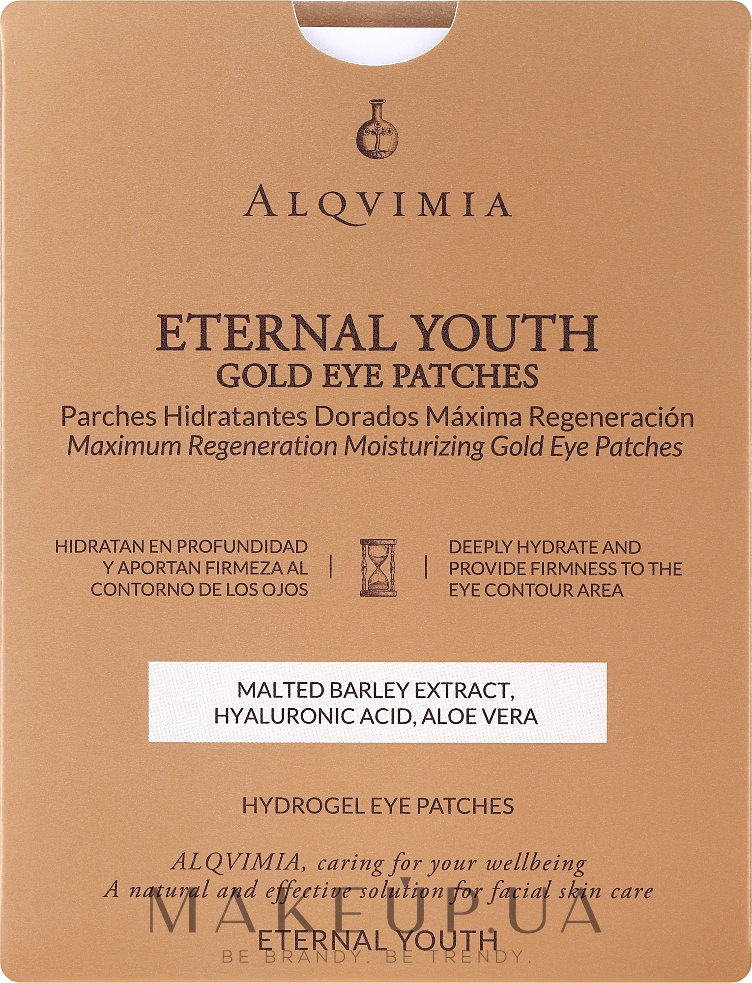 Патчі під очі - Alqvimia Eternal Youth Gold Maximum Regeneration Eye Mask — фото 2шт