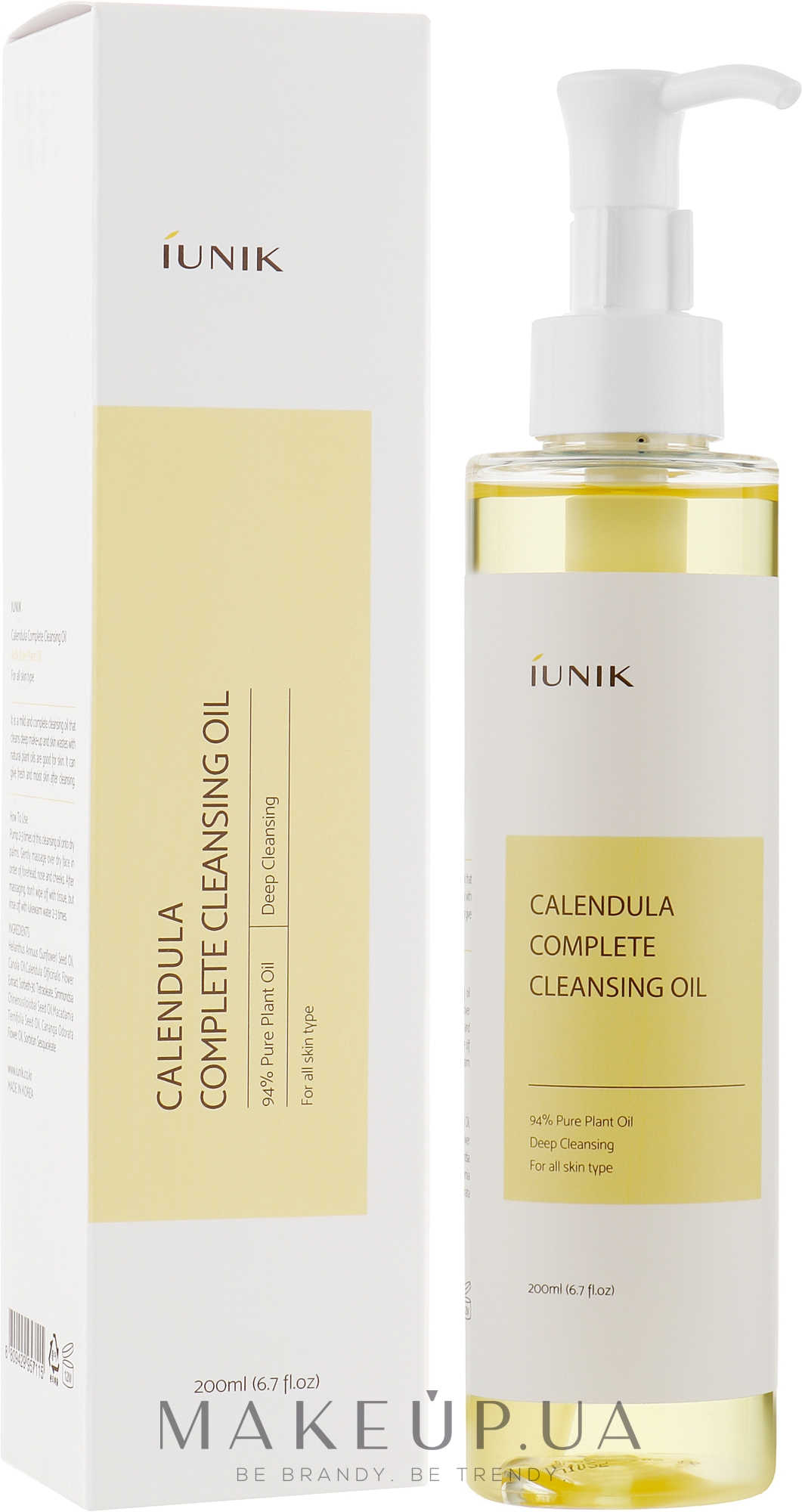 Успокаивающее очищающее гидрофильное масло с календулой - IUNIK Calendula Complete Cleansing Oil — фото 200ml