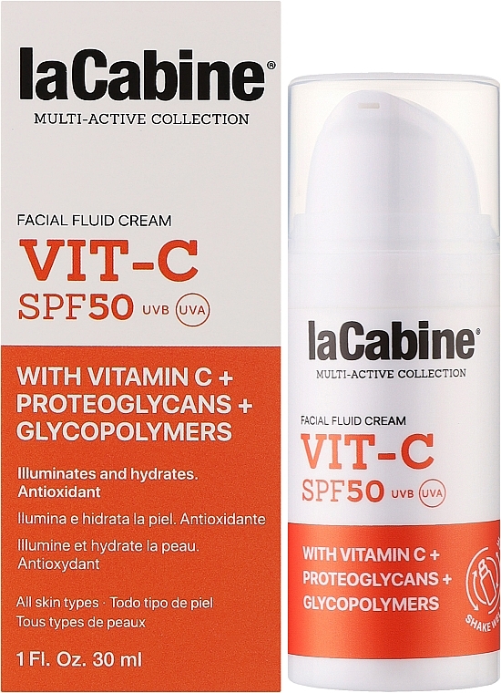 Крем-флюїд для обличчя - La Cabine VIT-C Facial Fluid Cream SPF50 — фото N2