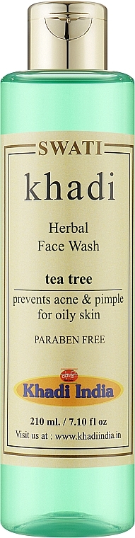 Травяное средство для умывания "Чайное дерево" - Khadi Swati Herbal Facewash Tea Tree