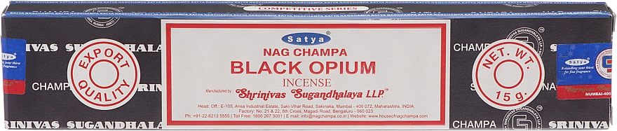 Благовония "Чёрный опиум" - Satya Black Opium Incense — фото N1