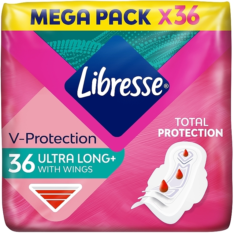 Гігієнічні прокладки Ultra Long з крильцями, подовжені, 36 шт - Libresse Ultra Thin Super Soft