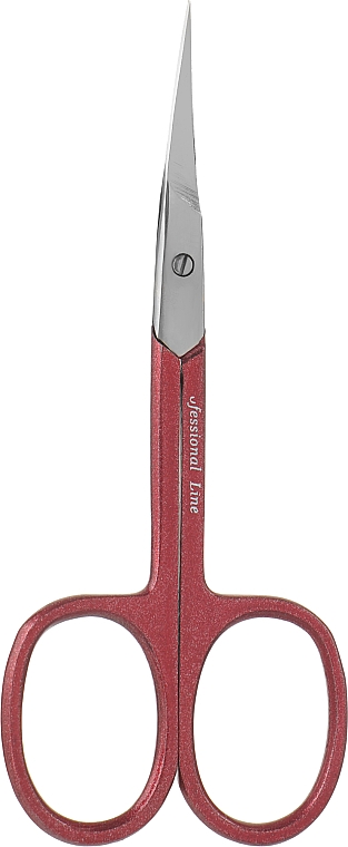 Ножницы маникюрные HM-14R, изогнутые, красный перламутр - Beauty Luxury — фото N1