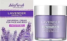 Універсальний крем для обличчя та тіла - BioFresh Lavender Organic Oil Universal Cream For Face & Body — фото N2