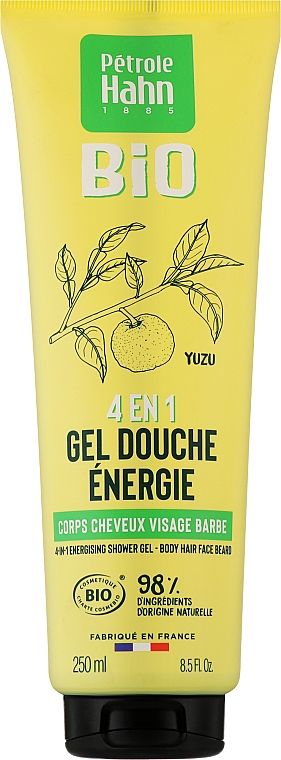 Бодрящий гель для душа с экстрактом юдзу - Eugene Perma Petrole Hahn Bio 4In1 Energizing Shower Gel — фото N1