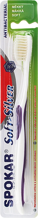 Зубная щетка "Soft-Silver", мягкая, сиреневая - Spokar Soft-Silver — фото N1