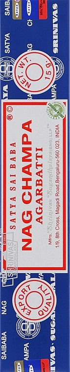 Благовония индийские "Наг Чампа" - Satya Nag Champa Agarbatti Incense — фото N1