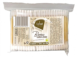 Палички ватяні в поліетиленовій упаковці, 100 шт. - Mattes Lybar Bamboo Cotton Sticks — фото N1