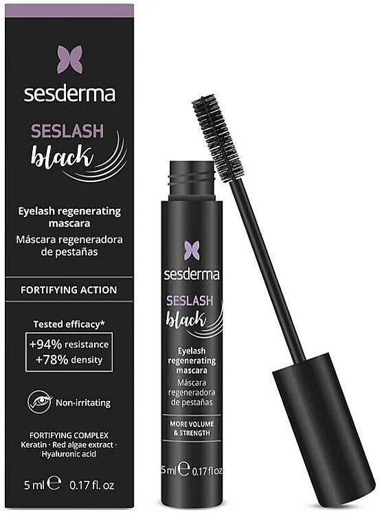 Восстанавливающая тушь для ресниц - SesDerma Laboratories Seslash Black Eyelashes Regenerating Mascara — фото N1