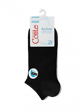 Носки для женщин "Active" ультракороткие, черные - Conte
