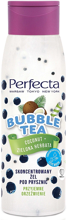 Гель для душу "Кокос і зелений чай" - Perfecta Bubble Tea Coconut + Green Tea Concentrated Shower Gel