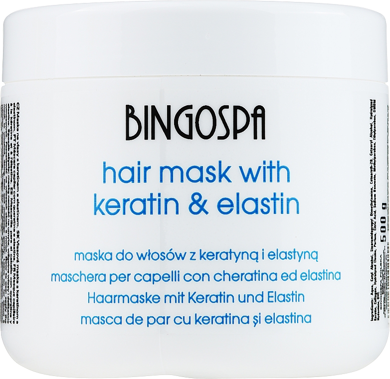 Маска для волосся, з протеїнами молока і еластином - BingoSpa Hair Mask Milk Proteins And Elastin — фото N1