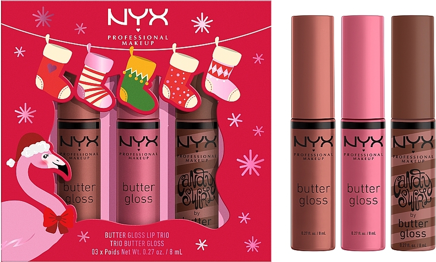 Набір - NYX Professional Makeup Butter Gloss Lip Trio (lip/gloss/3x4ml) — фото N2