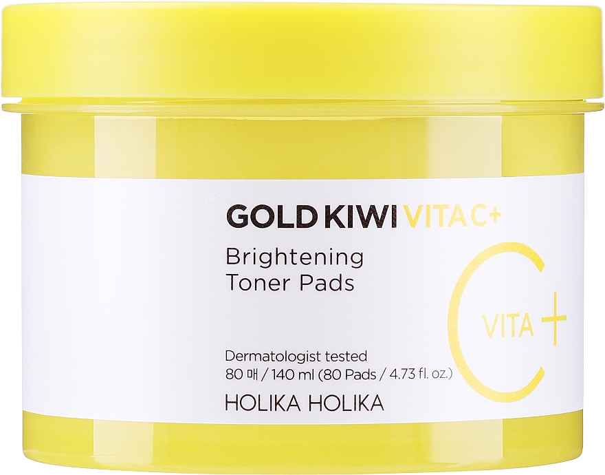 Осветляющие подушечки для лица - Holika Holika Gold Kiwi Vita C+ Brightening Toner Pads — фото N1