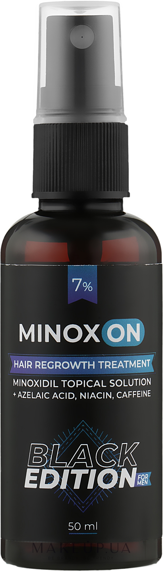 Лосьон мужской для роста волос - Minoxon Black Edition For Men Hair Regrowht Treatment (Minoxidil 7%) — фото 50ml