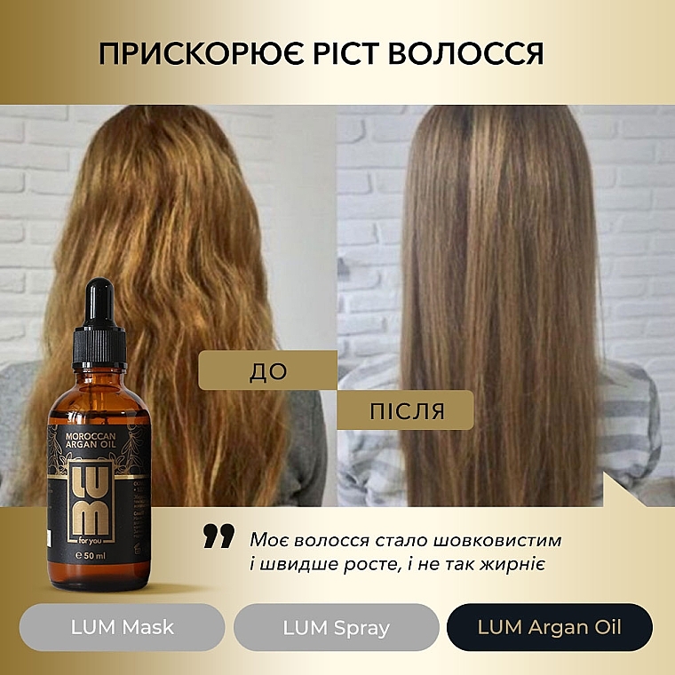 Набор "Против ломкости и сухости волос" - LUM (oil/50ml + h/mask/200ml + spray/120ml) — фото N13