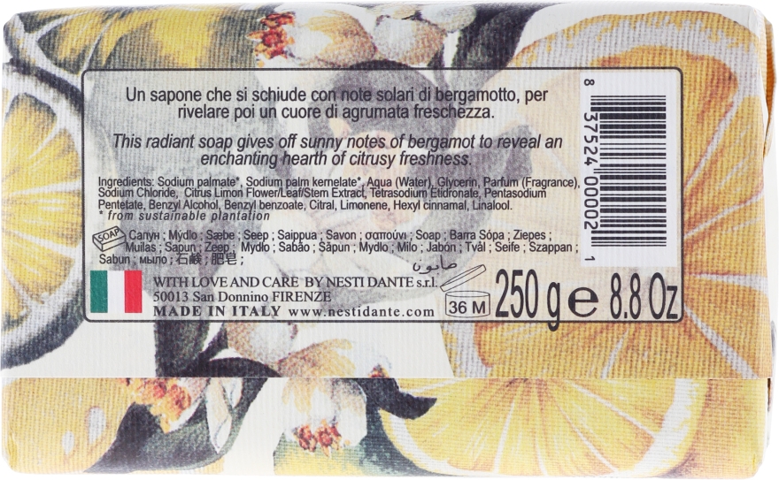 Мыло "Лимон и Бергамот" - Nesti Dante Il Frutteto Soap — фото N2
