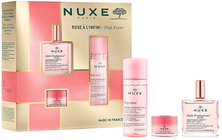 Набір - Nuxe Pink Fever (oil/50ml + micellar/water/100ml + lip/balm/15g) — фото N2