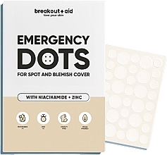 Парфумерія, косметика Пластирі проти прищів з ніацинамідом і цинком - Breakout + Aid Emergency Dots For Spot And Blemish Cover