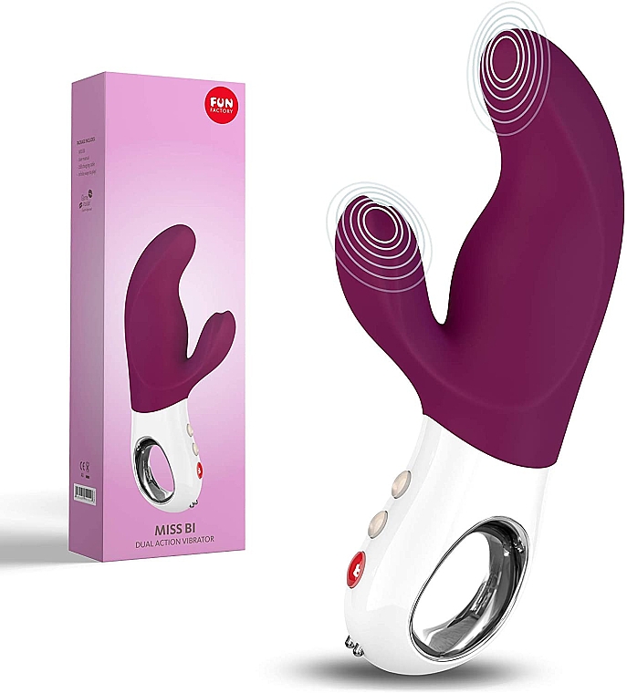 Вибратор, фиолетовый - Fun Factory Miss Bi Dual Action Vibrator Grape White — фото N1