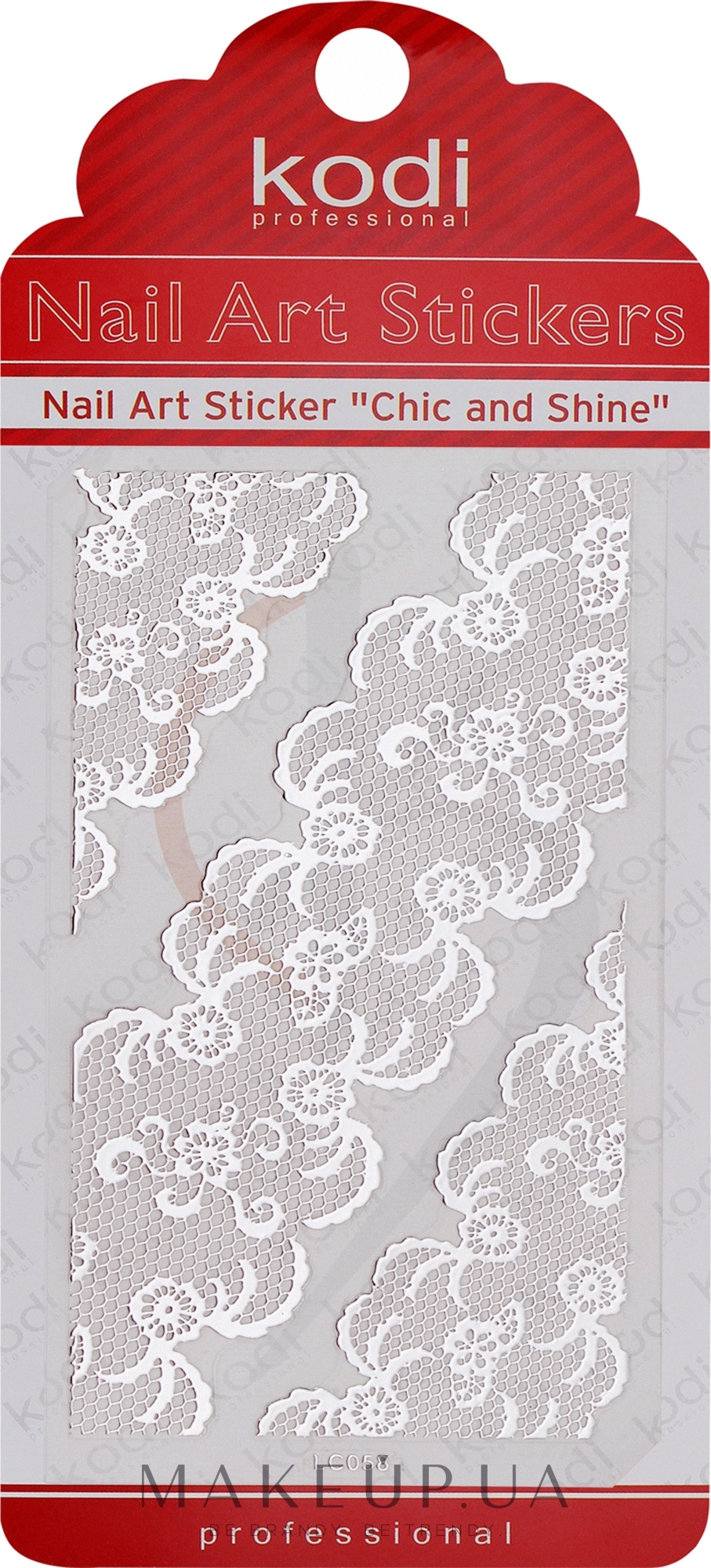 Наклейки для дизайна ногтей - Kodi Professional Nail Art Stickers LC058 — фото Silver