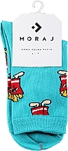 Парфумерія, косметика Шкарпетки жіночі довгі з малюнком Fast Food, бірюзові - Moraj
