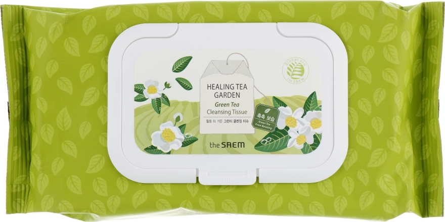 Салфетки очищающие с экстрактом зеленого чая - The Saem Healing Tea Garden Green Tea Cleansing Tissue — фото N1