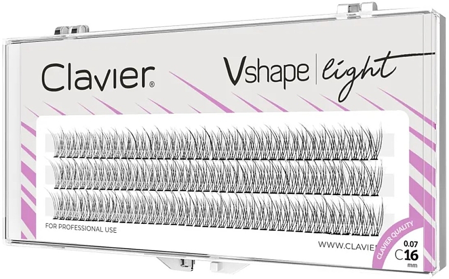 Накладные ресницы, 16 мм - Clavier V-Shape Light Eyelashes — фото N1