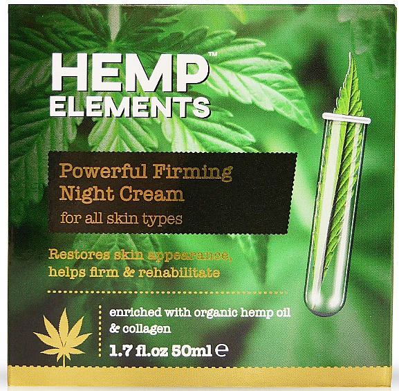 Зміцнювальний нічний крем для обличчя з органічною конопляною олією - Frulatte Hemp Elements Powerful Firming Night Cream — фото N1
